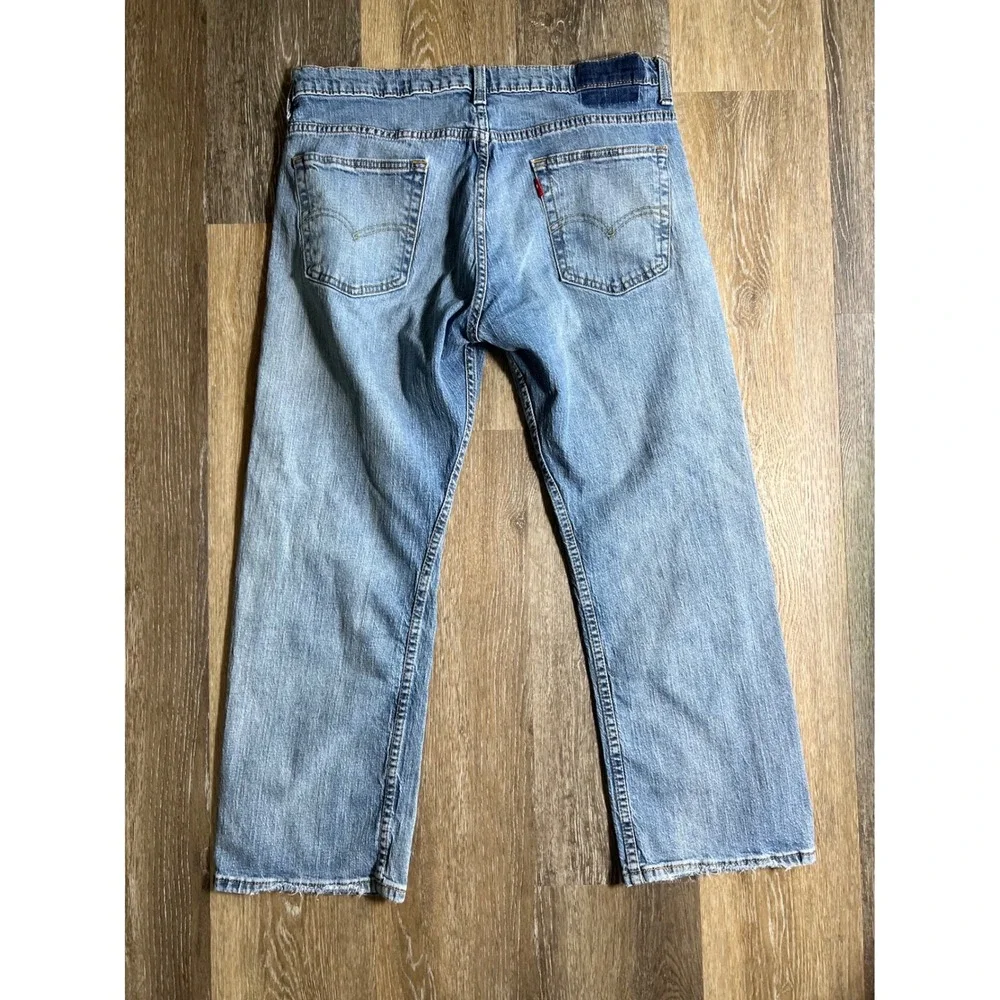 Levi's Straight Leg‎ Jeans Mens 36x30 Light Wash Blue Good Denim Pants